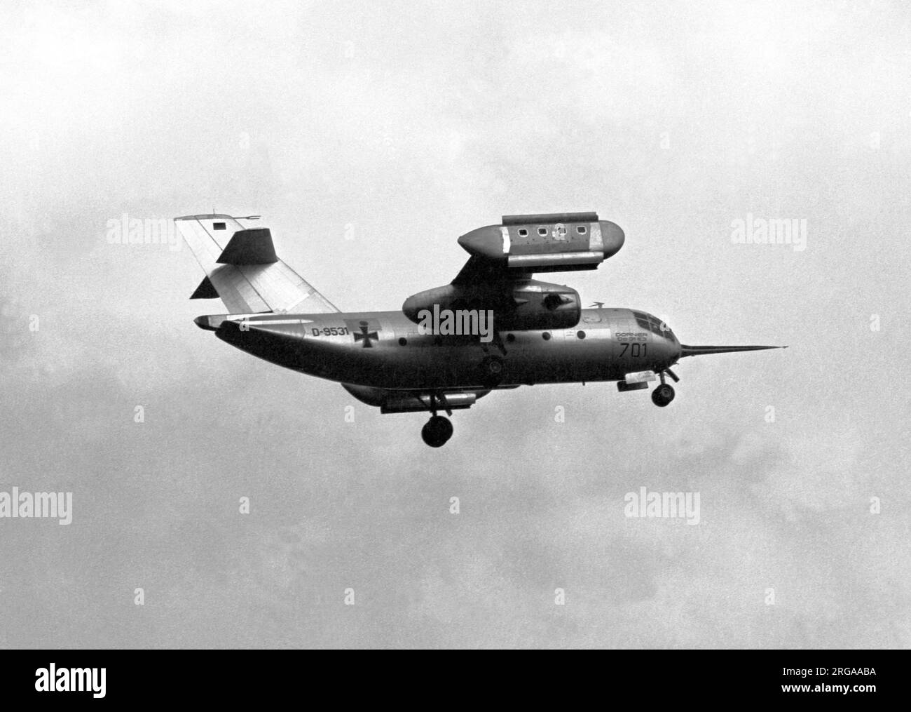 Dornier do 31E-3 D-9531 auf der Paris Air Show 1969, trägt die Air Show Nummer 701. Stockfoto