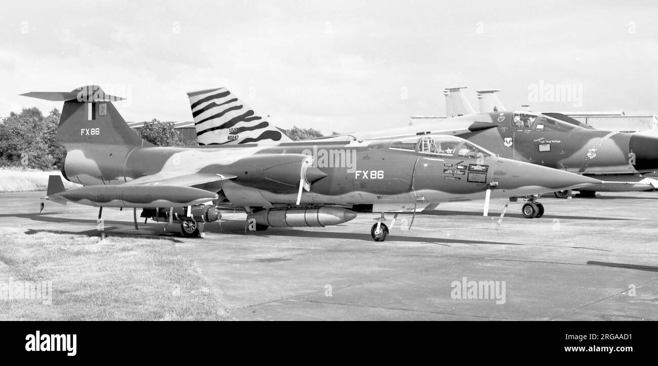 Belgische Luftwaffe - Lockheed (SABCA) F-104G FX86 bei einem Tigertreffen in den 1970er Stockfoto