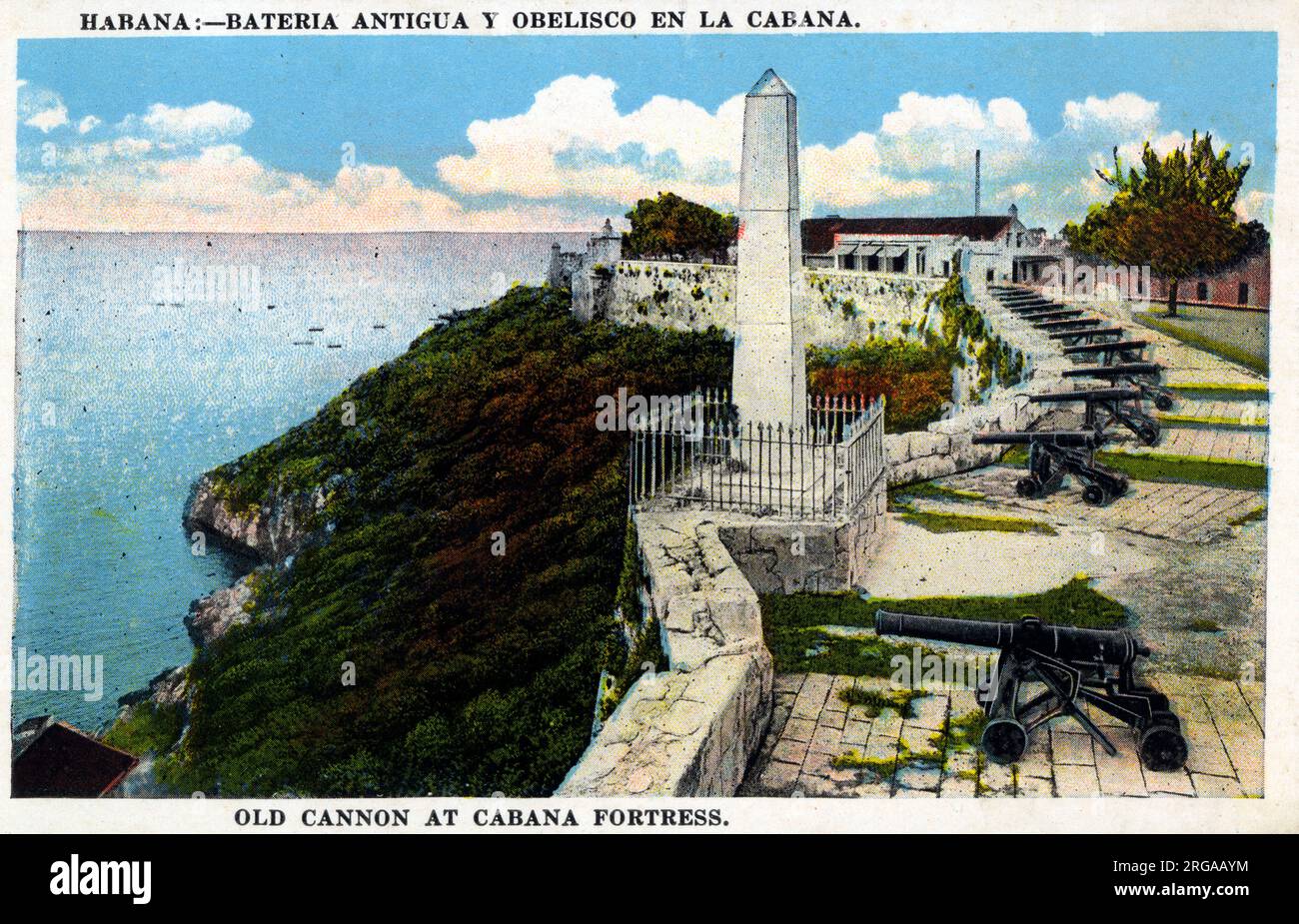 Havanna, Kuba - Old Cannon in der Festung Cabana. Stockfoto