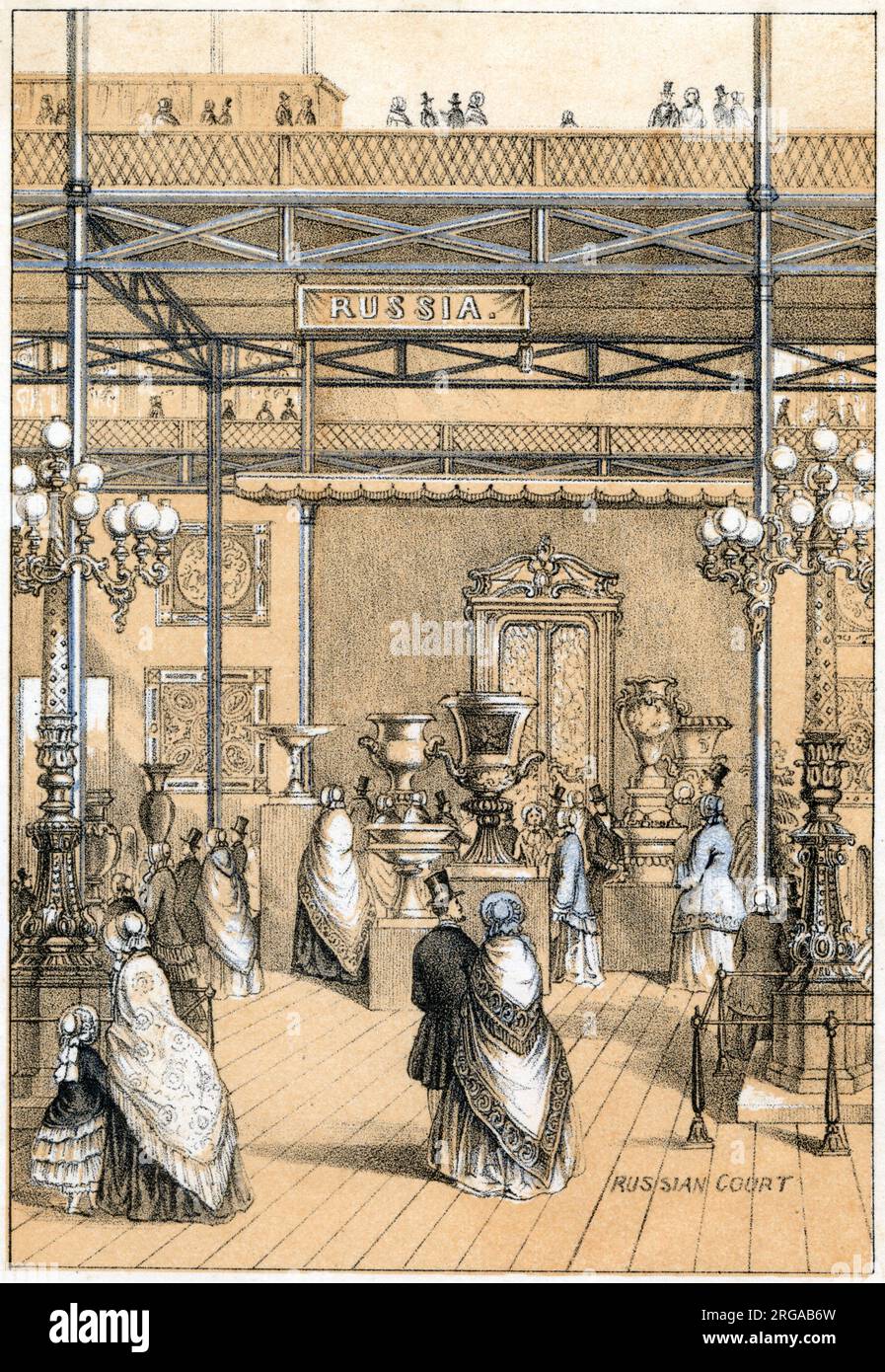 Die große Ausstellung von 1851, Hyde Park, London - Russischer Hof Stockfoto