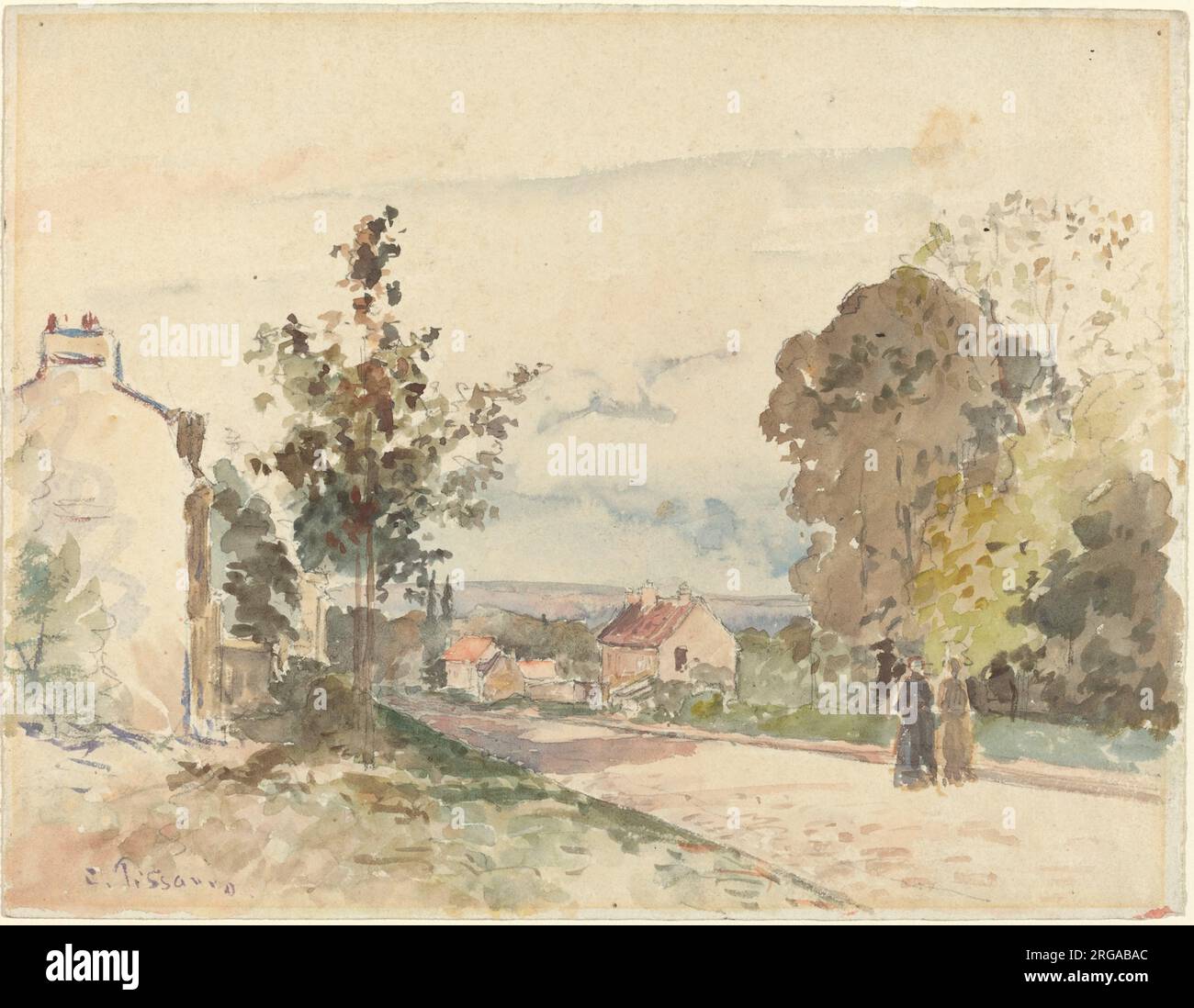 Die Straße von Versailles nach Louveciennes, ca. 1872 km von Camille Pissarro entfernt Stockfoto