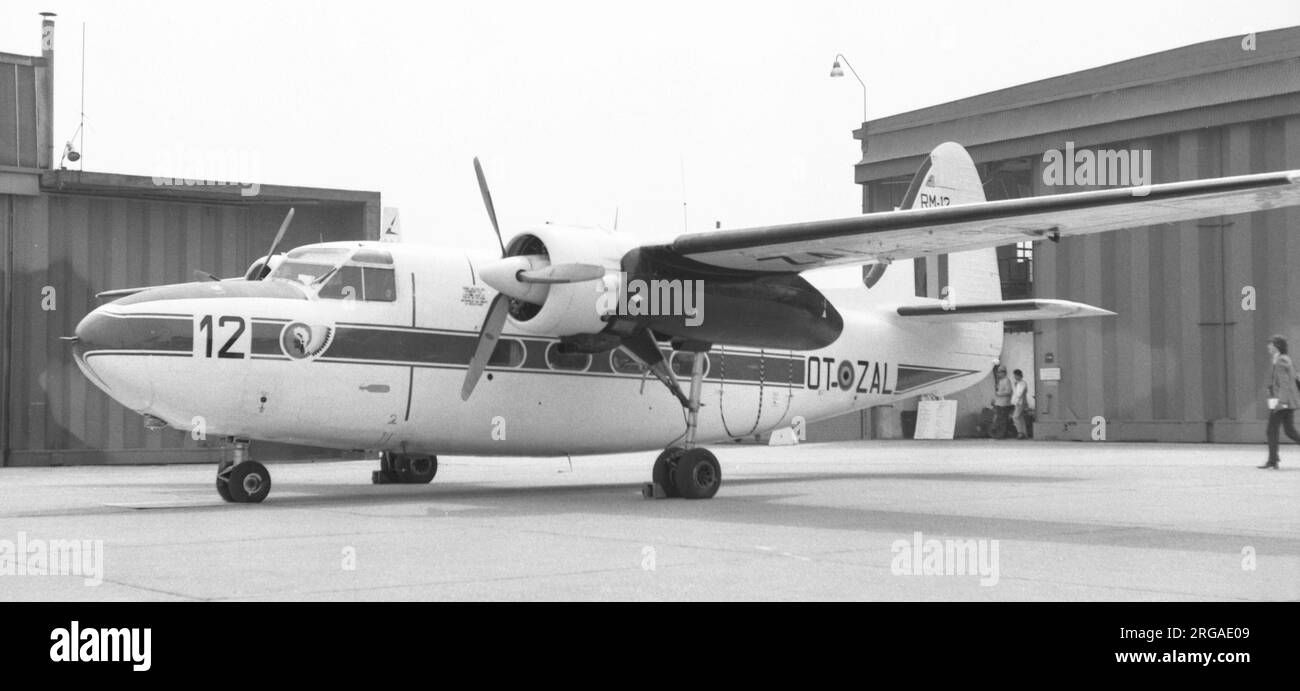 Belgische Luftwaffe - Hunting-Percival S.66 Pembroke C.51 RM-12/OT-ZAL (msn P66-0033, Leitungsnummer K66B-4012), vom 21. Geschwader. Verkauft in den USA als N51972 im Jahr 1975. Stockfoto