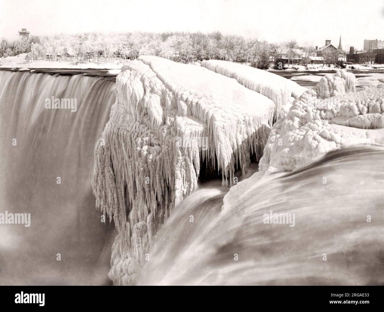 Niagara Falls, Kanada, im Winter gefroren, C., 1890 Stockfoto