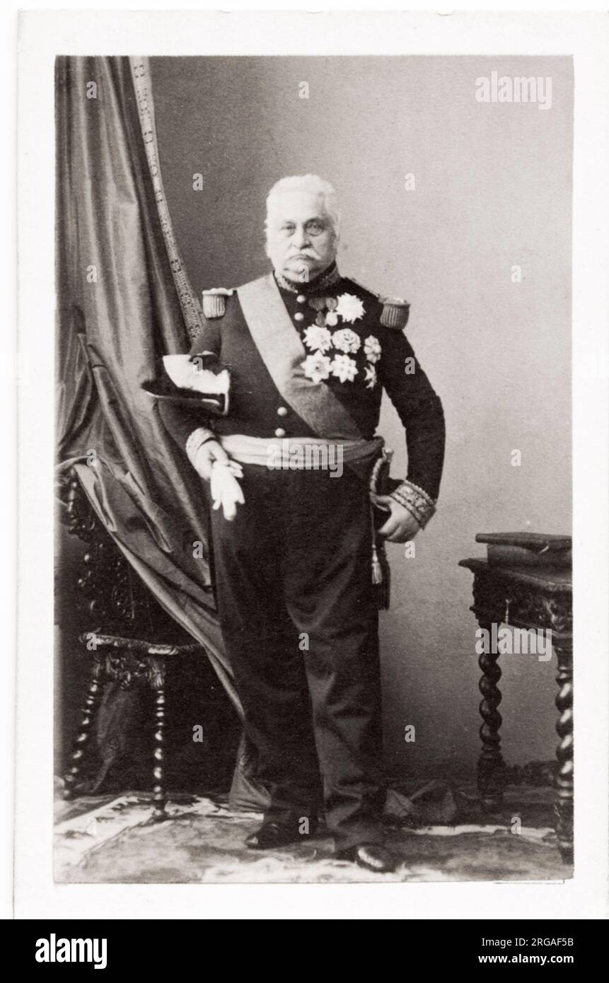 Klassisches Foto aus dem 19. Jahrhundert: Alphonse Henri, comte d'Hautpoul (4. Januar 1789 - 27. Juli 1865) war vom 31. Oktober 1849 bis 10. April 1851 während der Französischen Zweiten Republik Premierminister Frankreichs. Stockfoto