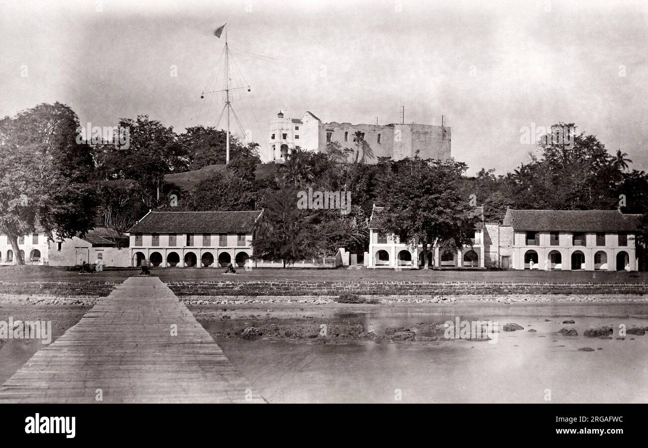 C 1870 s Malacca - Blick auf die Stadt, die Malaiische Halbinsel, Malaysia Stockfoto