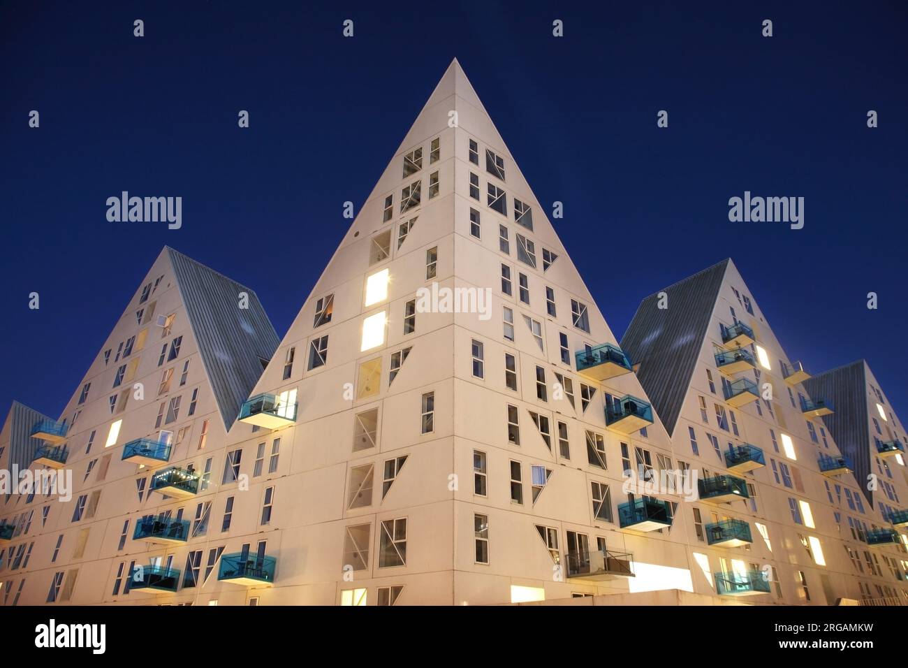 Die Eisberghäuser, Aarhus docklands, Dänemark. Stockfoto