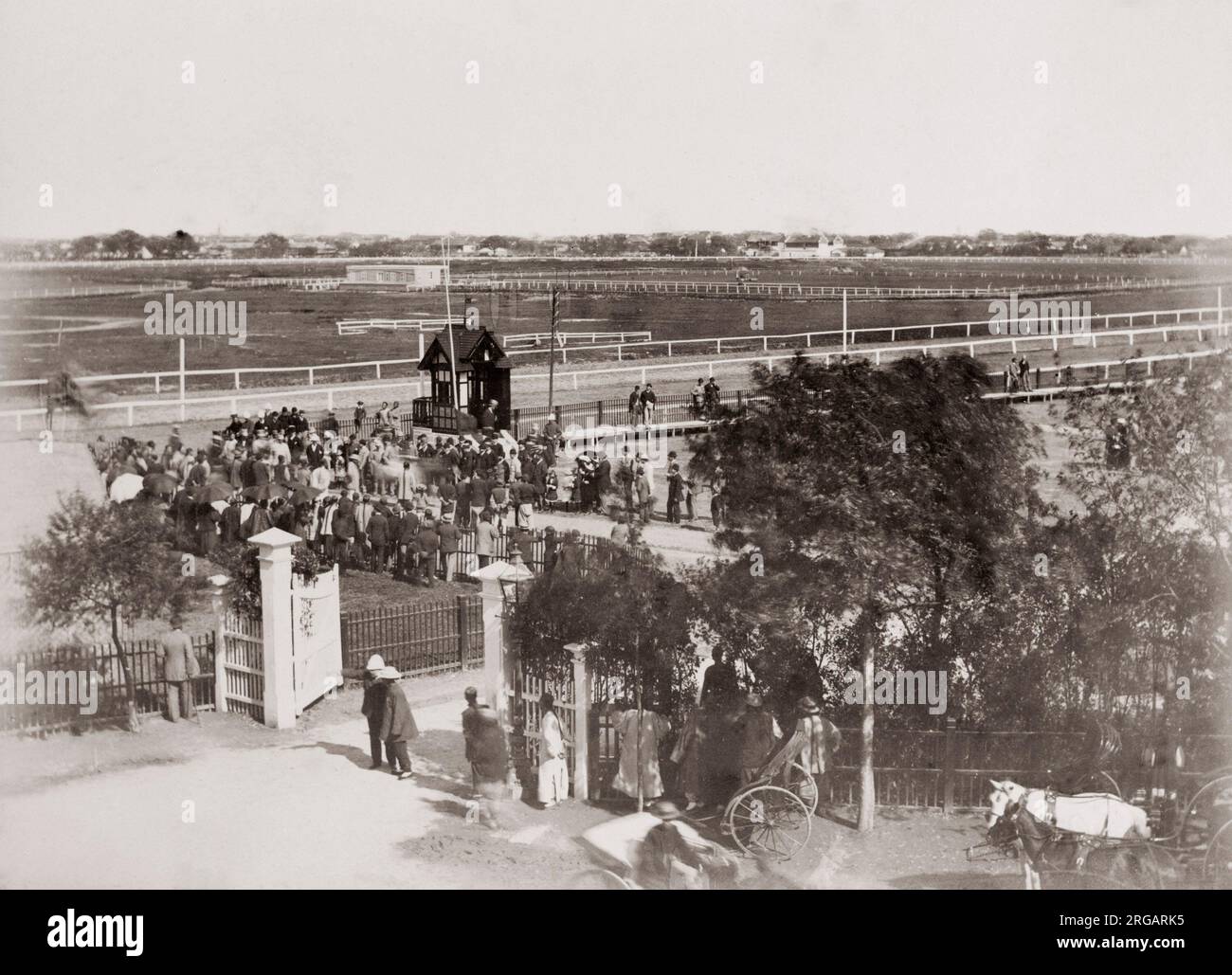 Pferd Rennen treffen, Shanghai, China um 1890 Stockfoto