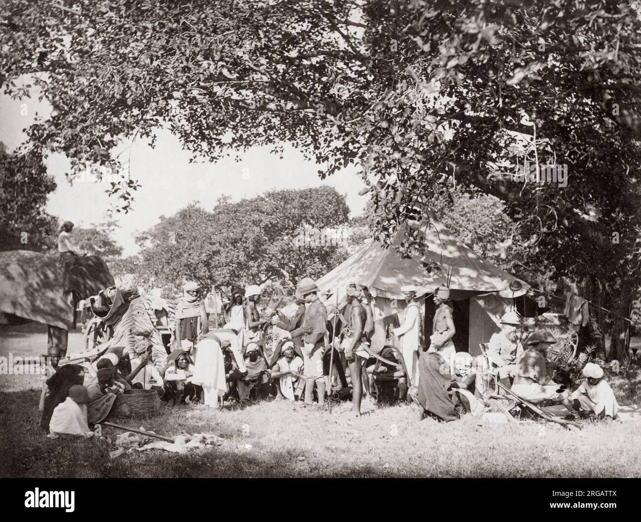 Tiger Hunt Serie von Colonel Willoughby Wallace Hooper, 1837-1912, fotografiert in den 1870er Jahren. Eines von 10 aufgeführten Bildern. Stockfoto