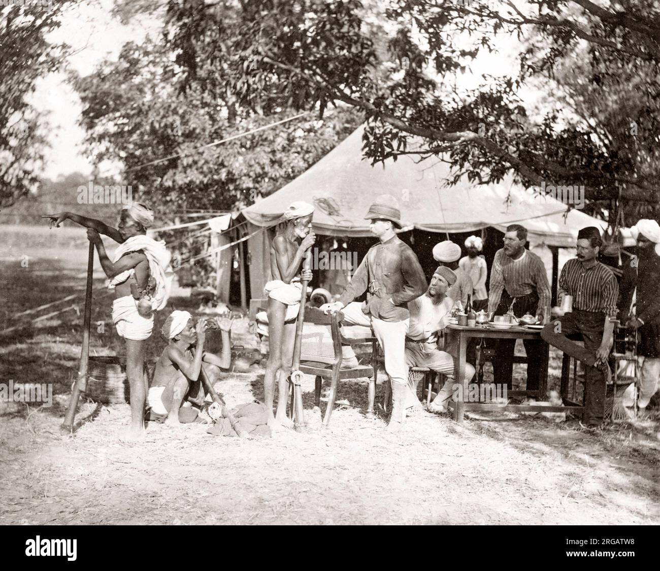 Tiger Hunt Serie von Colonel Willoughby Wallace Hooper, 1837-1912, fotografiert in den 1870er Jahren. Eines von 10 aufgeführten Bildern. Stockfoto