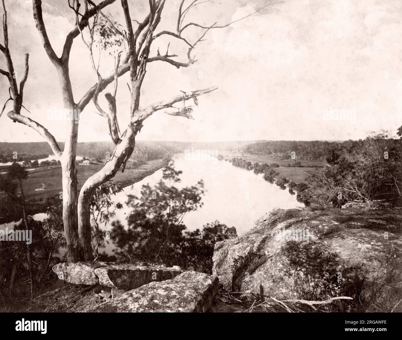 19 Vintage Fotografie - Sackville erreichen, Hawkesbury River, New South Wales, Australien, c 1880 Stockfoto