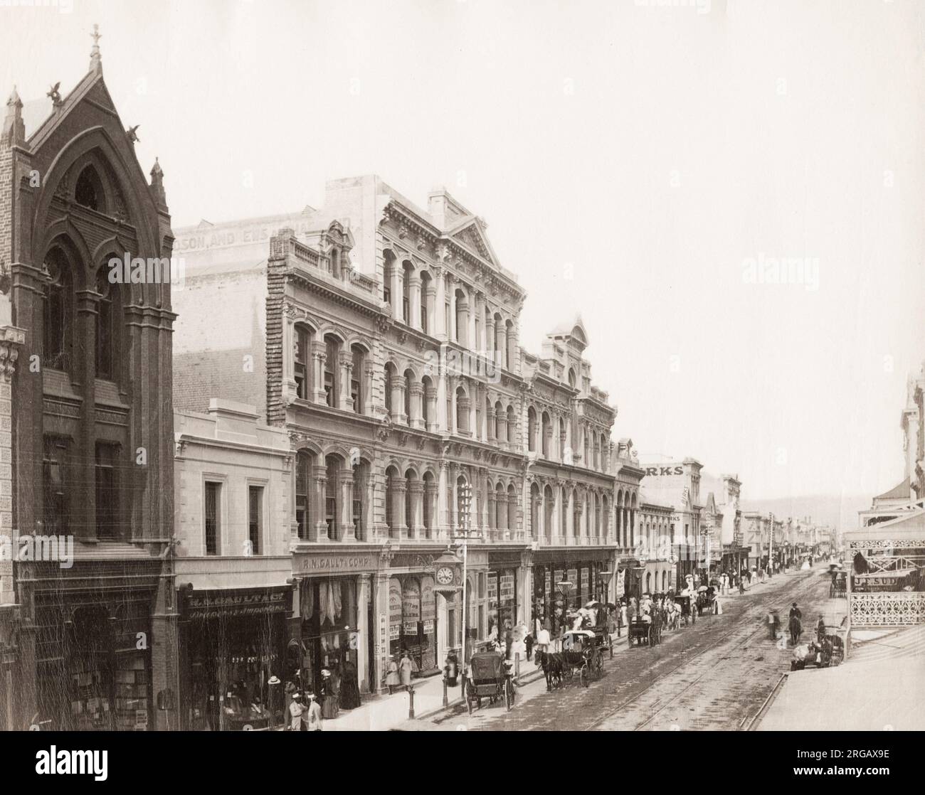 Vintage 19. Jahrhundert Foto: Blick in die Innenstadt, vermutlich Melbourne, Australien, Bild um 1890 Stockfoto