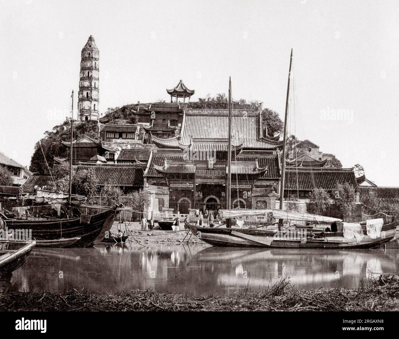 C 1880 s Chinas Silberinsel" Yangtze River Stockfoto