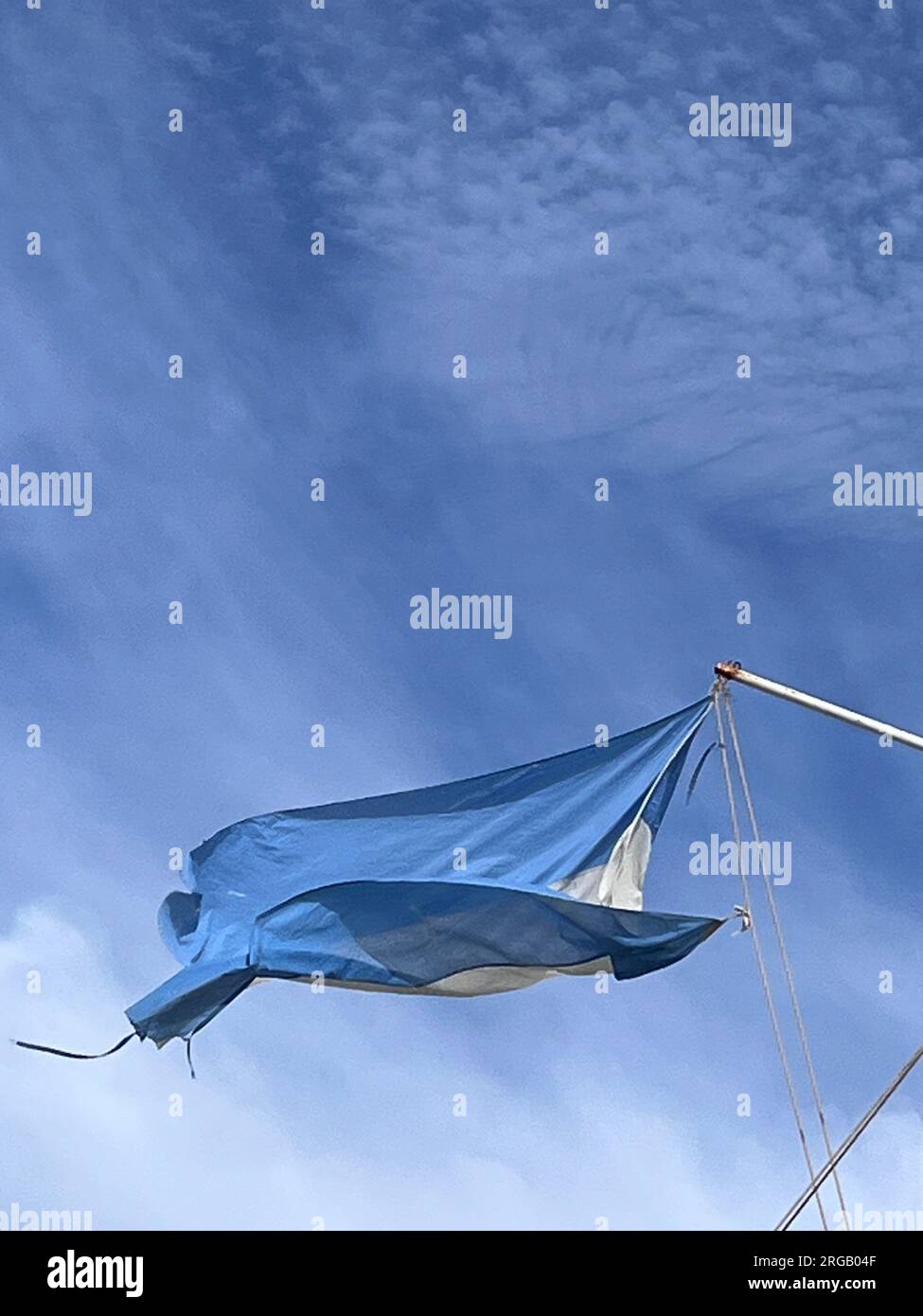 Argentinische Flagge am Strand Stockfoto