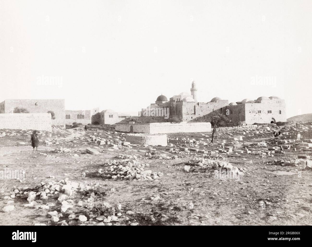Oldtimer-Foto aus dem 19. Jahrhundert: Cenacle, auch bekannt als Oberraum und Grab von König David, Berg Zion, Jerusalem, Palästina (Israel). Bild c.1890. Stockfoto