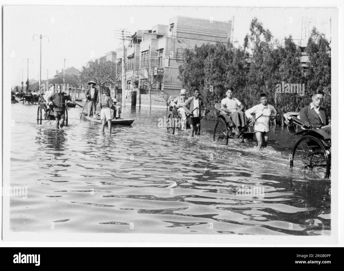 Hochwasser, Überschwemmung in Tientsin, Tianjin, China 1939 Stockfoto