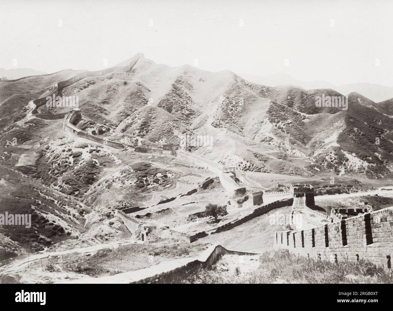 Foto des frühen 20th. Jahrhunderts: Ansicht der Chinesischen Mauer Stockfoto