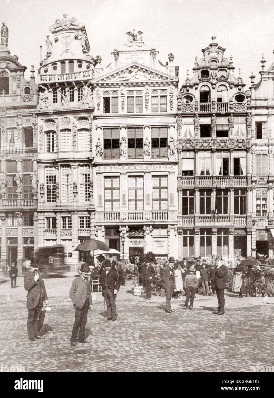 C 1890-Maisons des Unternehmen, der Grand Place, Belgien Stockfoto