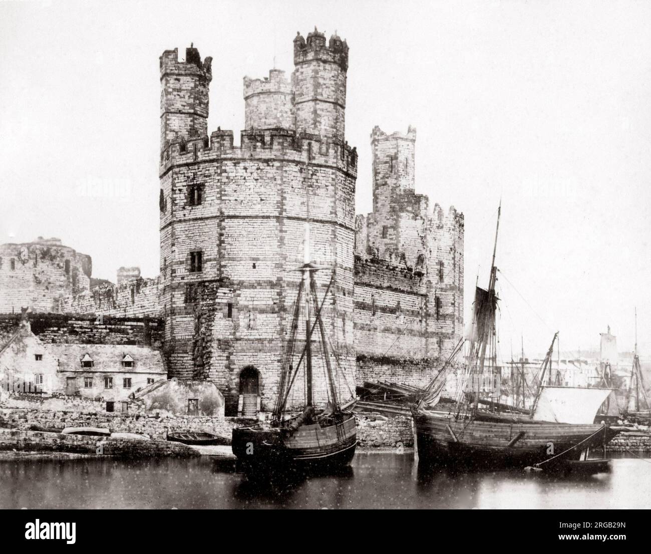 Carnarvon Castle, Wales 1872. c. Stockfoto