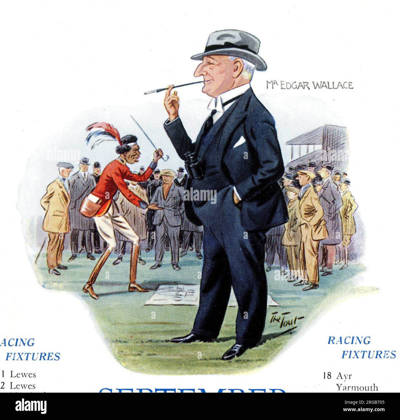 Edgar Wallace, Autor, bei den Rennen, Rennspielen Stockfoto