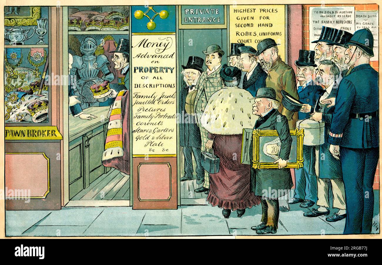 Politischer Cartoon, die Armut von Riches, von Francis Carruthers Gould Stockfoto