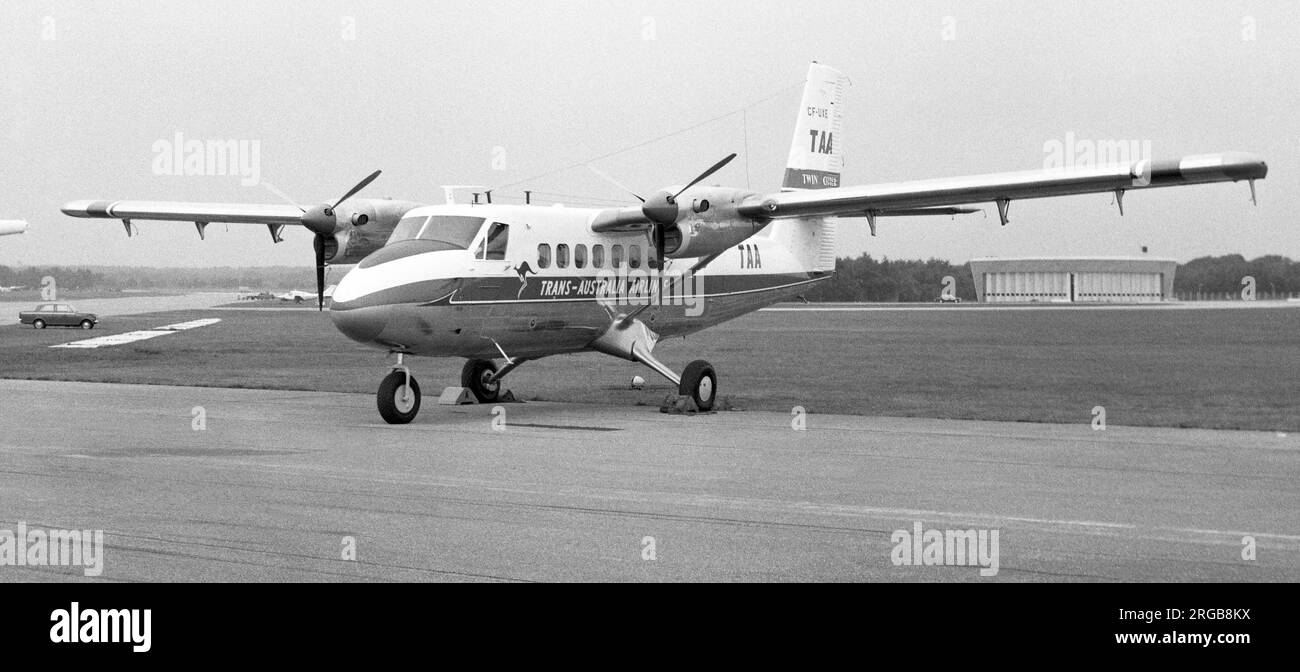 De Havilland Canada DHC-6 Twin Otter CF-UXE (msn 9) von Trans Australia Airlines auf der SBAC Farnborough Air Show 1966 vom 5-11. September 1966 Stockfoto