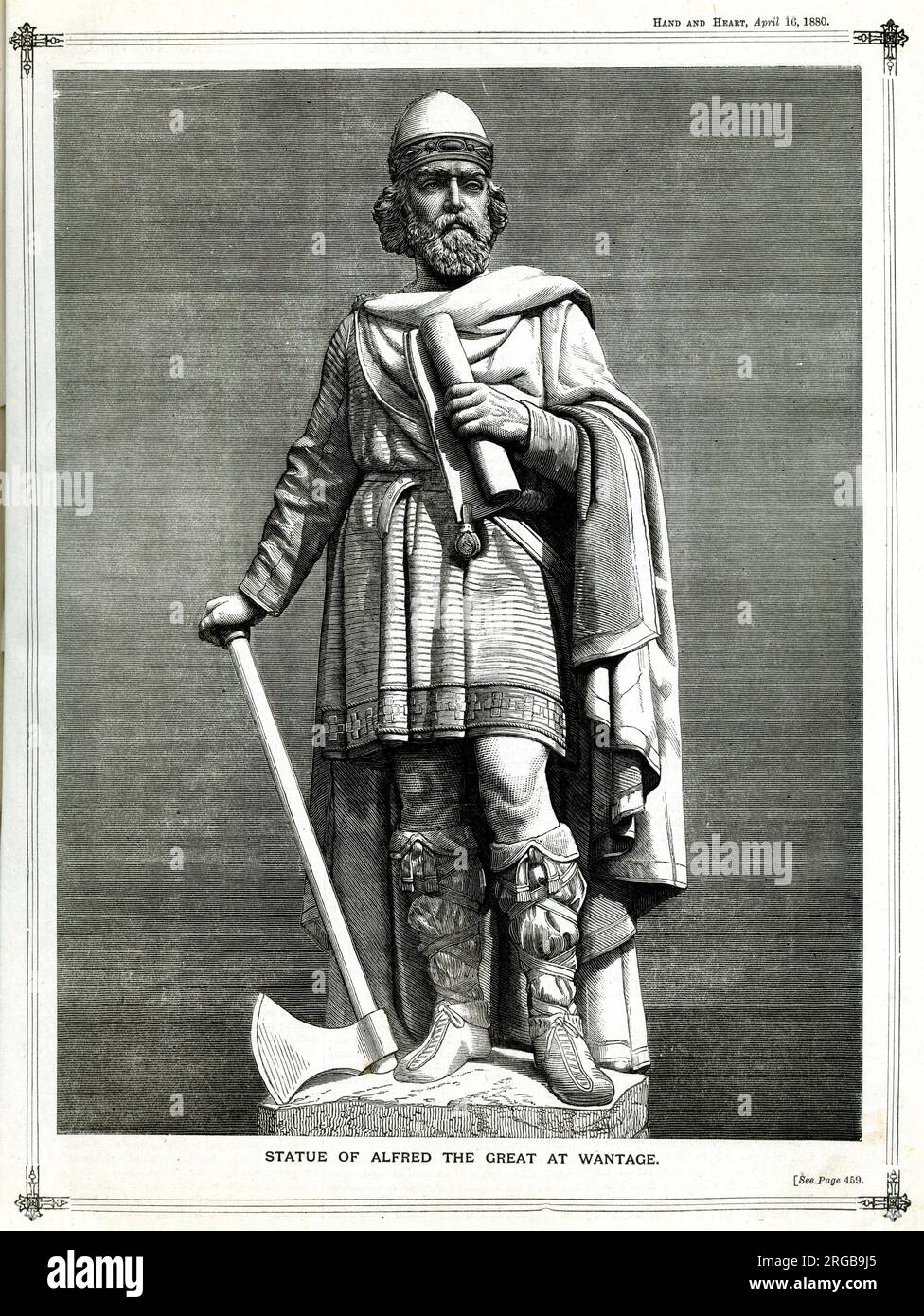 Statue von Alfred dem Großen, Wantage, Oxfordshire. Stockfoto