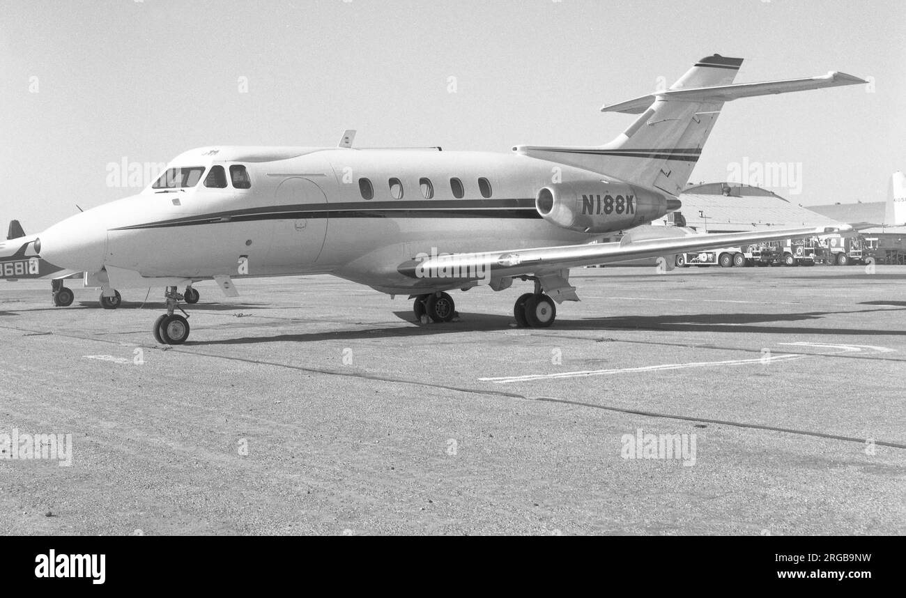 Hawker Siddeley HS-125 Series 1A/522 N188K (msn ), von America Gipsum, am internationalen Flughafen Toronto. Stockfoto