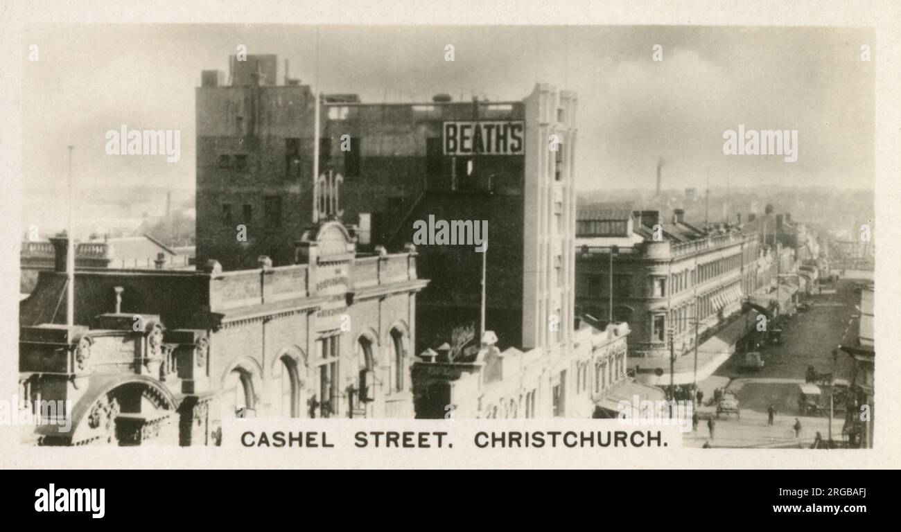 Neuseeland - Cashel Street, Christchurch - die größte Stadt auf der Südinsel. Stockfoto