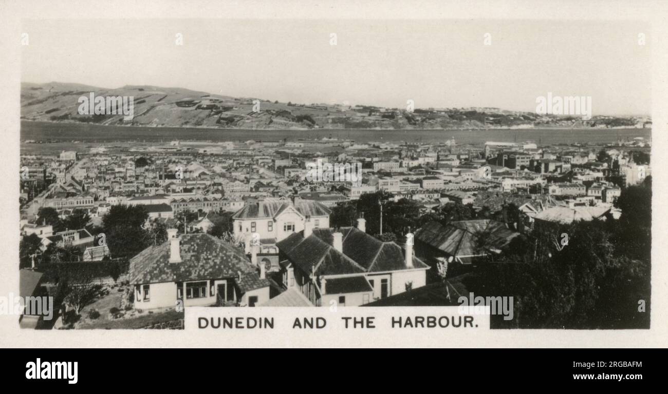 Neuseeland - Dunedin und der Hafen. Stockfoto