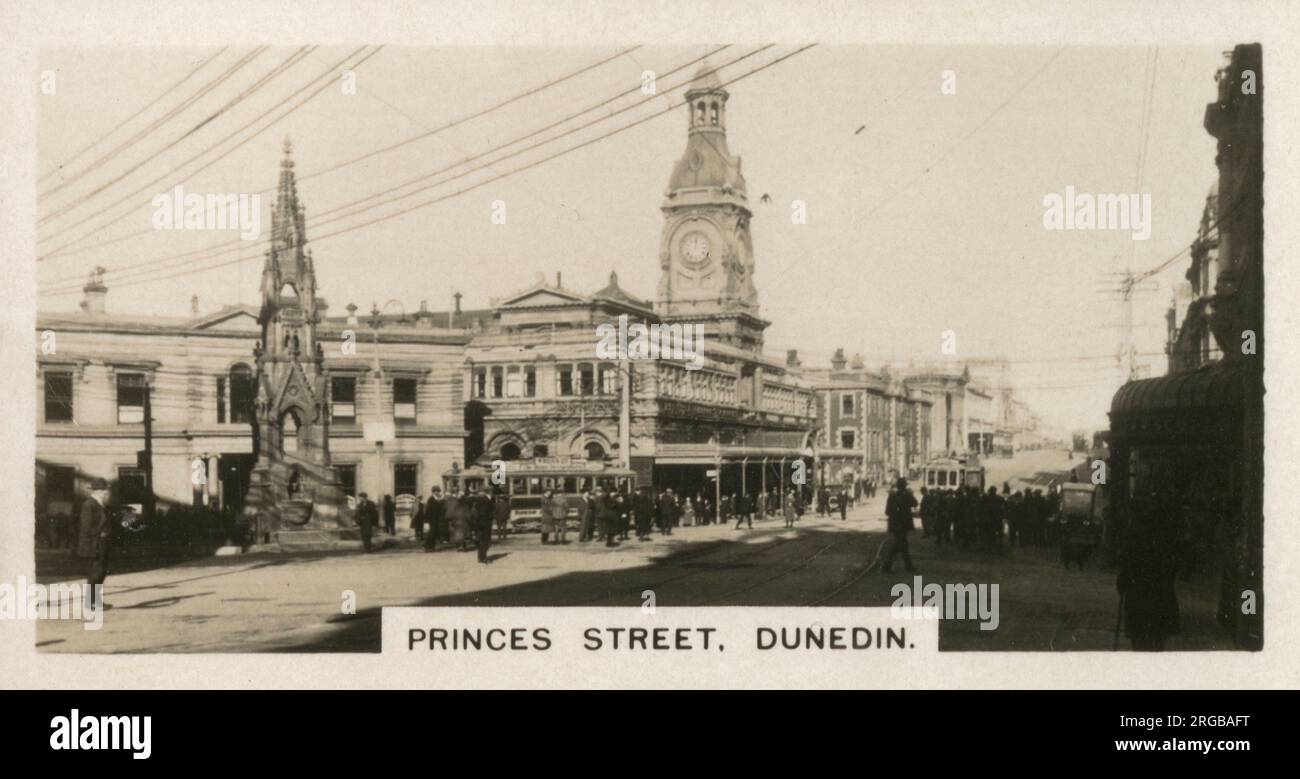 Neuseeland - Princes Street, Dunedin, Otago - wurde in Edinburgh, Schottland, nach Forfter Princes stret benannt. Stockfoto