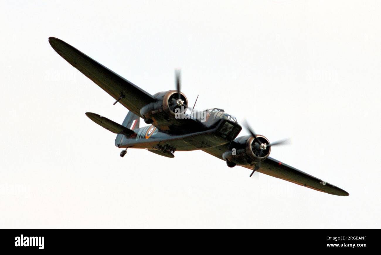 Bristol Typ 149 Blenheim IVT G-BPIV / 'Z7522' / WM-Z (ex RCAF 10201). Ein restauriertes Fairchild-erbautes Ex-RCAF-Beispiel, das einen Blenheim IVF-Nachtflugzeug repräsentiert. Stockfoto