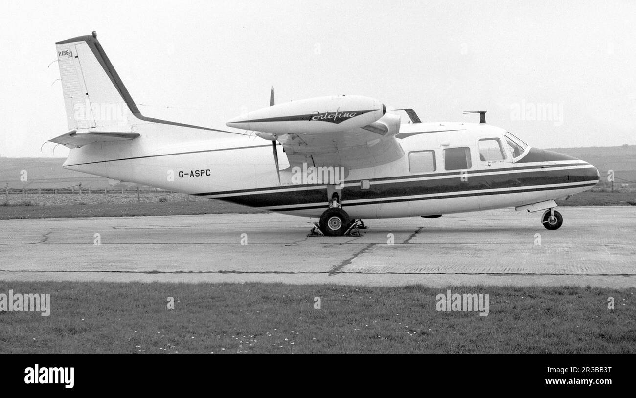 Piaggio S.166B Portofino G-ASPC (msn 412) von McAlpine, RAF St. Mawgan/Newquay Airport im März 1966. Stockfoto