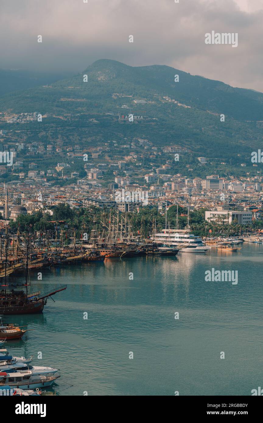 Stadt Alanya, Türkei, Blick vom roten Turm (kizil kule) Stockfoto