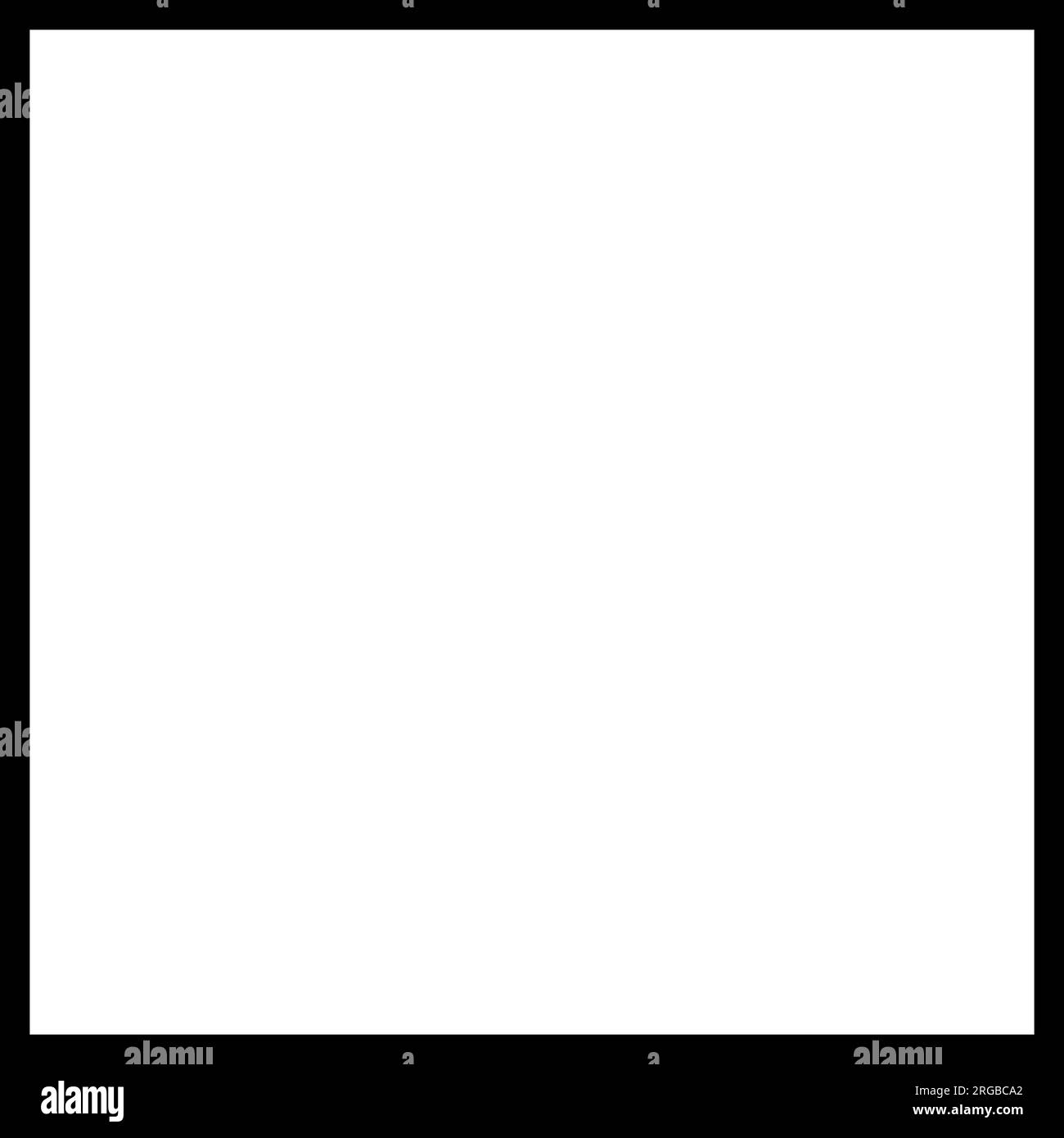 Weißes Quadrat mit einer schwarzen Linie am Rand Stockfoto
