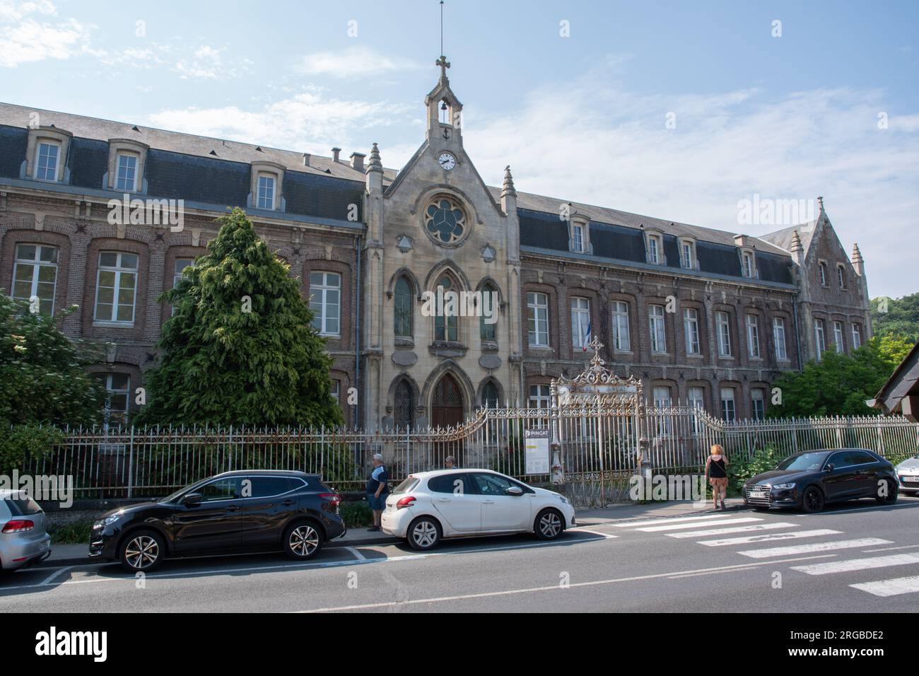 Das alte Hospiz von Saint-Valery-sur-Somme Stockfoto