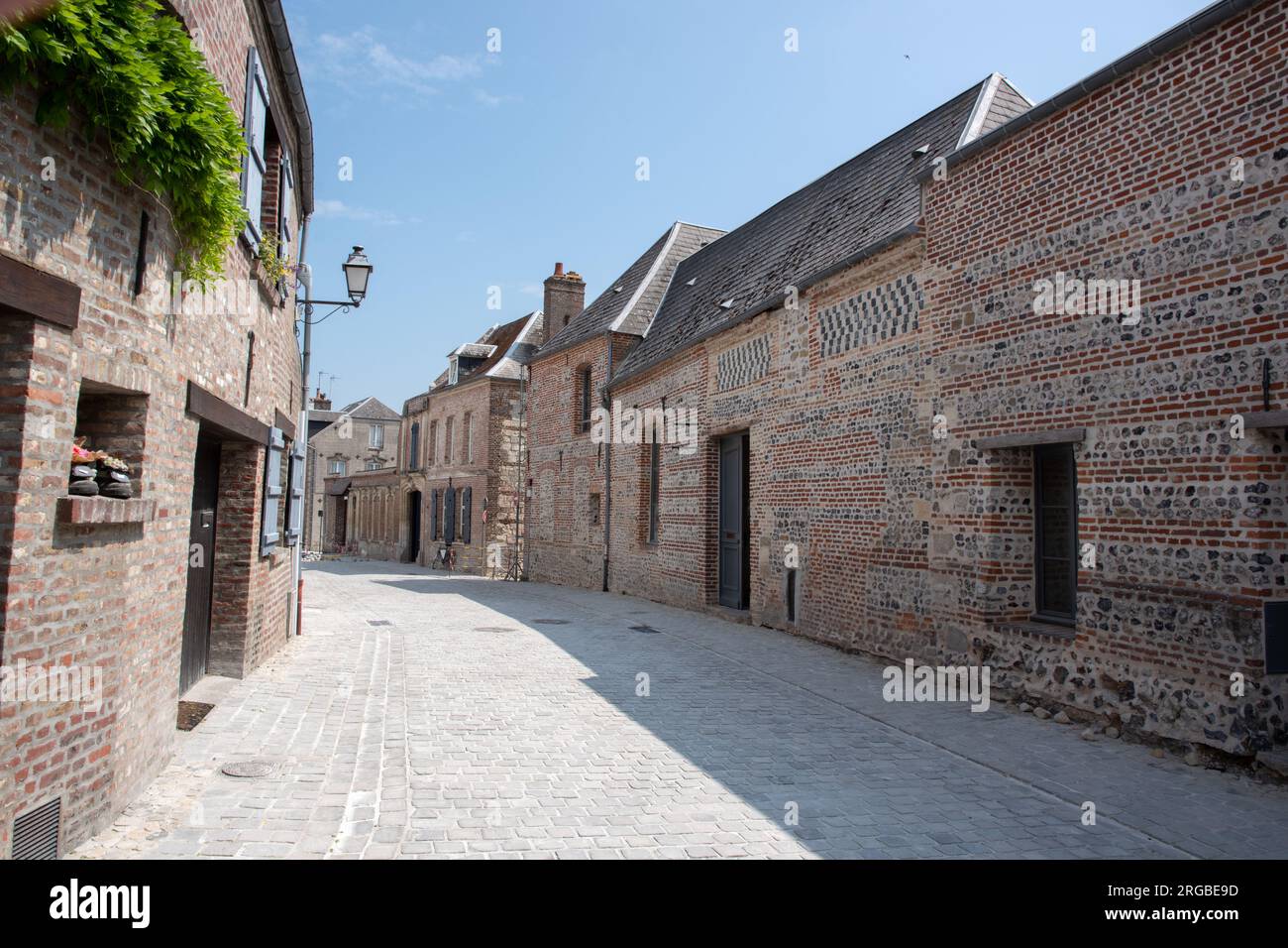 Rue de Ponthieu, die Altstadt Saint Valery sur Somme Stockfoto