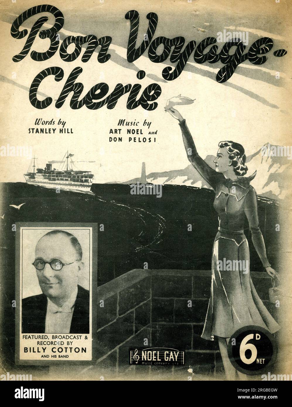 Musikcover, Bon Voyage Cherie, übertragen und aufgenommen von der Billy Cotton Band. Stockfoto