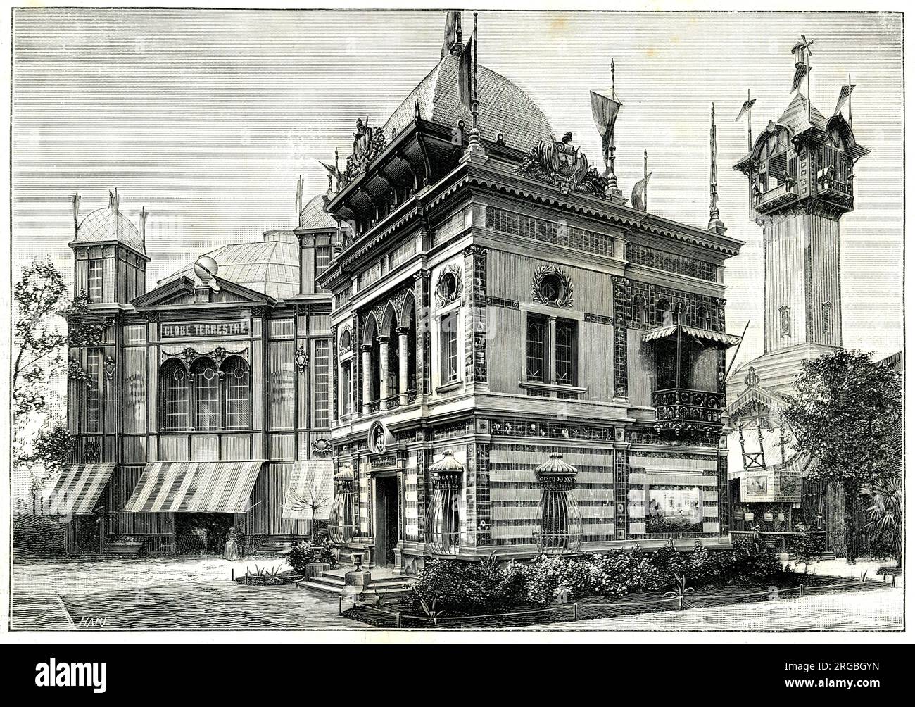 Pavillon der Republik El Salvador, Weltausstellung von Paris, 1889 Stockfoto