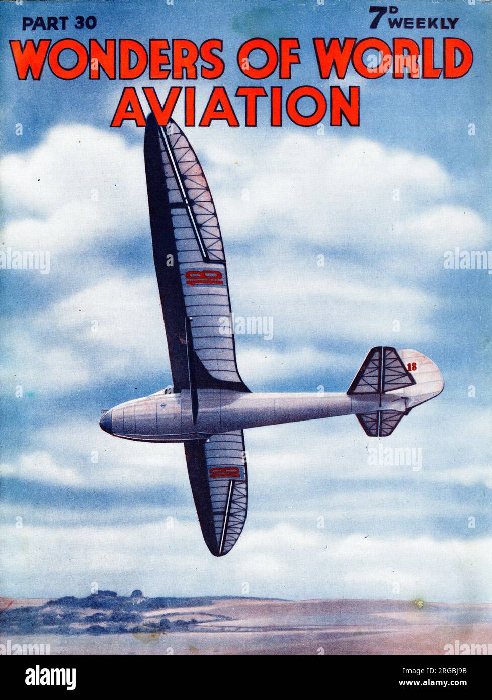 Segelflugzeug bei National Gliding Contests, Dunstable, Bedfordshire, Juli 1938 Stockfoto