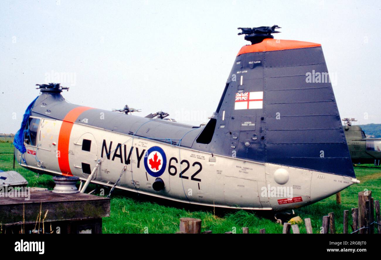 Piasecki H-25A Army Mule 622 (msn 51, Modell PV-18, ex 51-16622), im internationalen Helicopter Museum, Weston-Super-Mare. Wurde als US-Armee H-25A angeordnet und im Mai 1954 als 622 in die Royal Canadian Navy überstellt. (Hinweis: Fälschlicherweise als 53-16622 gekennzeichnet; später als N6699D in das US-amerikanische Zivilregister eingetragen). Stockfoto