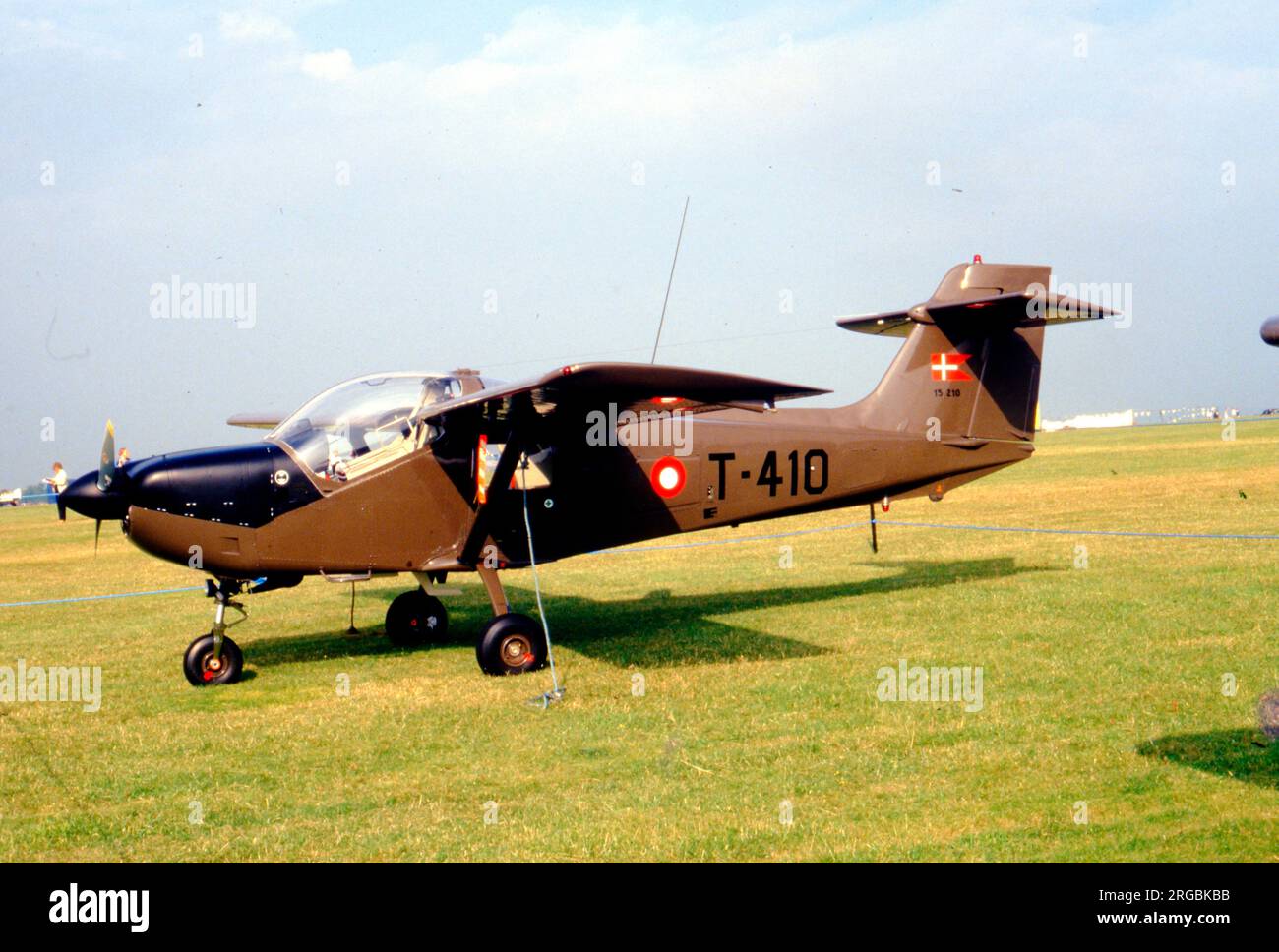 Flyvevabnet - Saab MFI-17 Supporter T-410 (msn 15-210), am 13. Juli 1986 in Middle Wallop. (Flyvevabnet - Royal Danish Air Force). Stockfoto