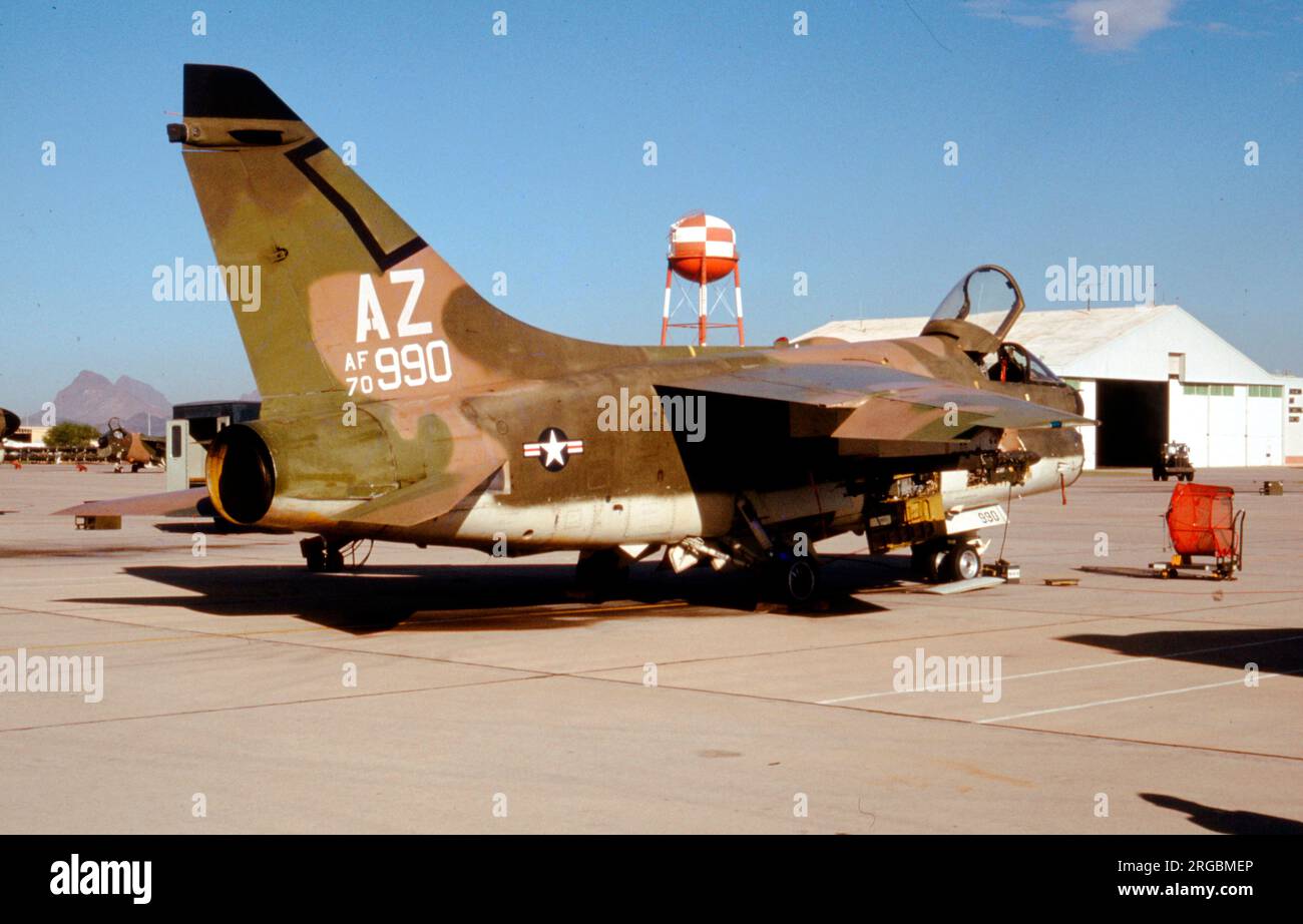 United States Air Force (USAF) - Ling-Temco-Vought A-7D-8-CV Corsair II 70-0990 (MSN D-136, Basiscode 'AZ') der Arizona ANG 152. TFS (162. TFG). Stockfoto