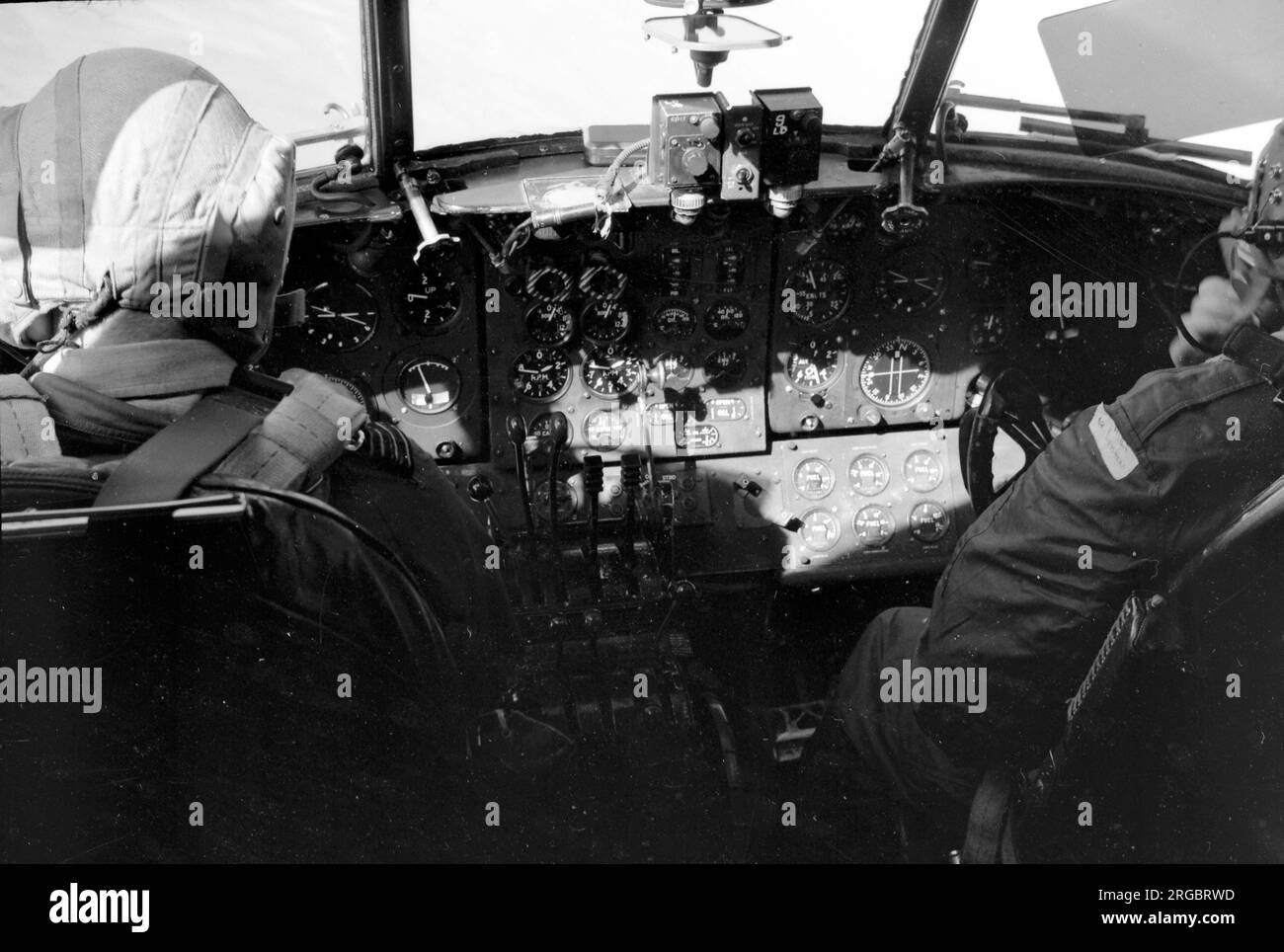 Royal Air Force - Cockpit der Vickers Varsity T.1 WJ949, im April 1961. Stockfoto