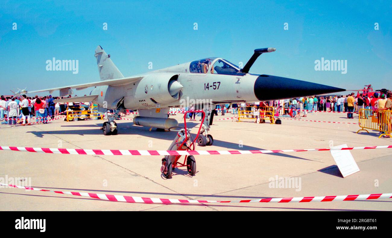 Ejercito del Aire - Dassault Mirage F.1CE C.14-57 / 14-57, oif Ala 14, auf einer Flugschau am 14. September 1996. (Ejercito del Aire - Spanische Luftwaffe). Stockfoto