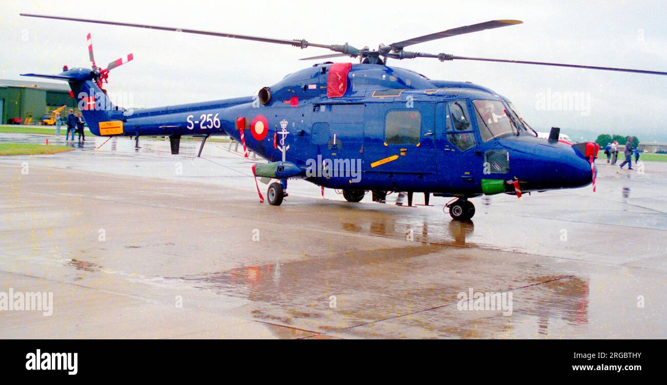 Kongelige Danske Marine - Westland Lynx Mk.80 S-256 (msn 256), von Esk 722, auf DER RNAS Yeovilton am 12. Juli 1996. (Kongelige Danske Marine - Königliche Dänische Marine) Stockfoto