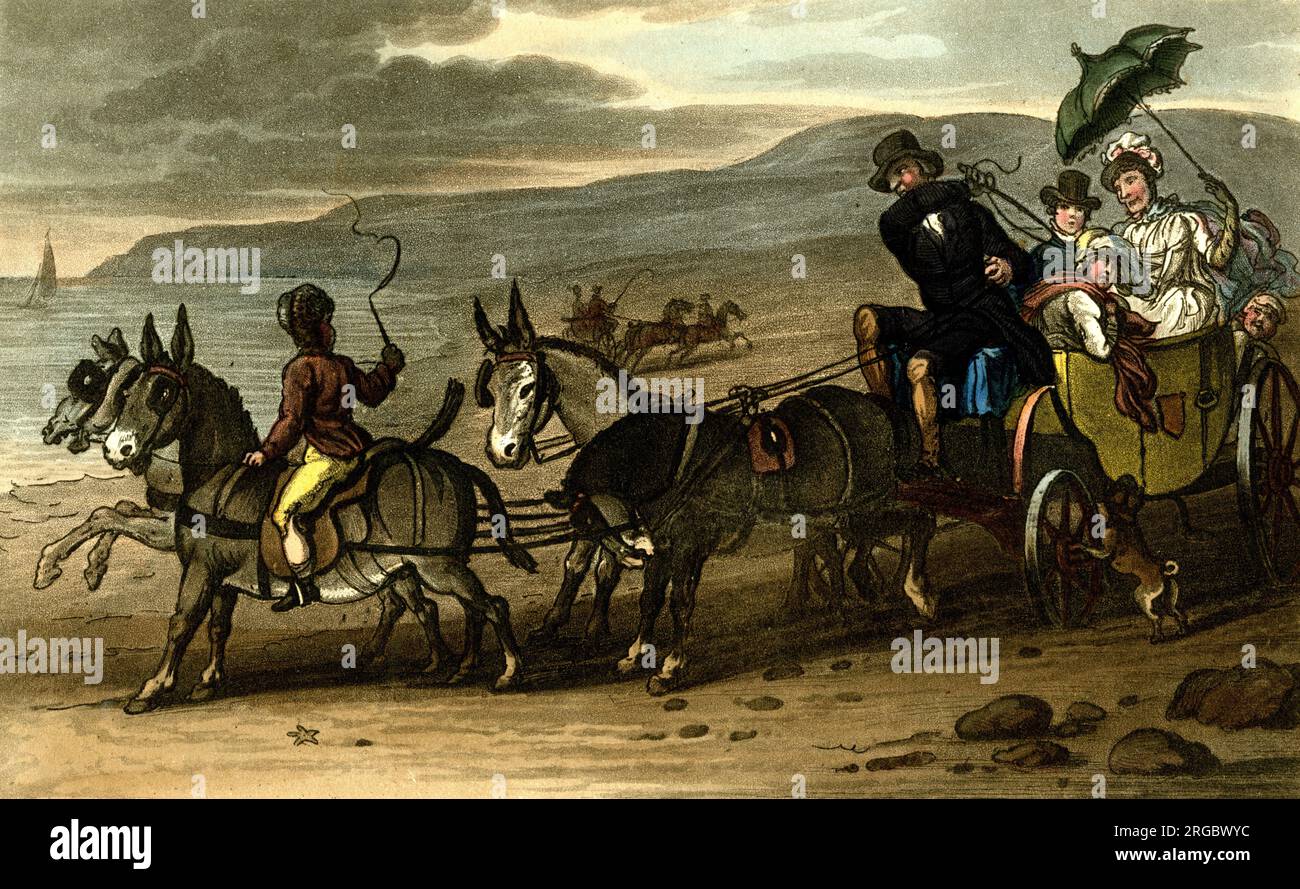 Szene am Strand in Scarborough, North Yorkshire Stockfoto