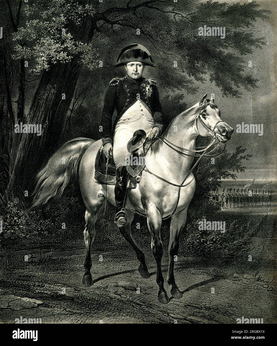 Napoleon Bonaparte auf seinem Pferd Marengo Stockfoto