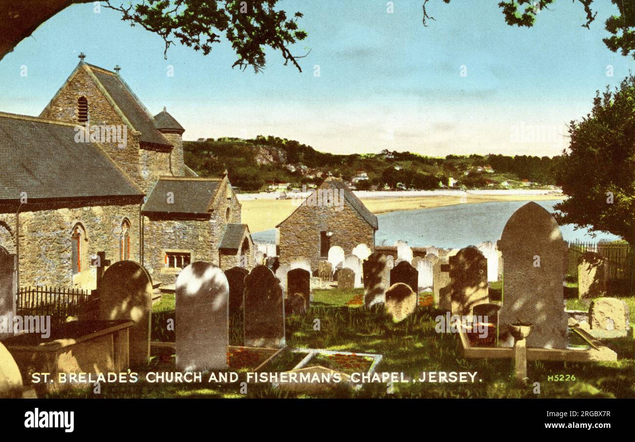 St. Brelade's Church und Fisherman's Chapel, Jersey, Channel Isles Stockfoto