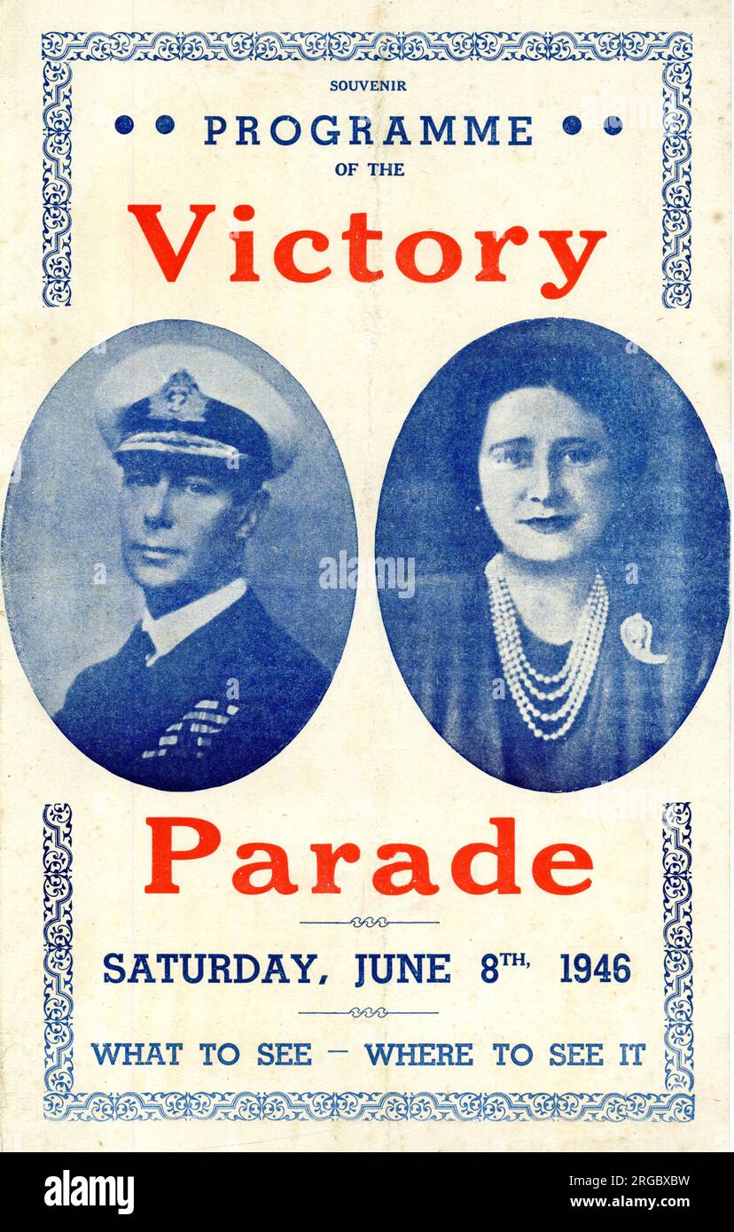 Programm, Victory Parade, 8. Juni 1946, London Stockfoto