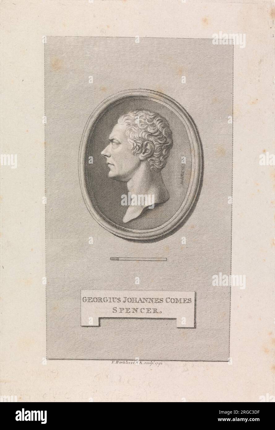 Georgius Johannes Commes, Spencer 1792 von Francesco Bartolozzi Stockfoto